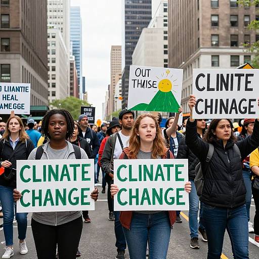 Diverse Climate Change Protest in City