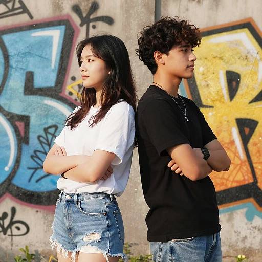 Casual Friends Back-to-Back Pose