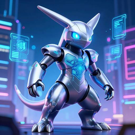 Futuristic Metallic AI Pokemon