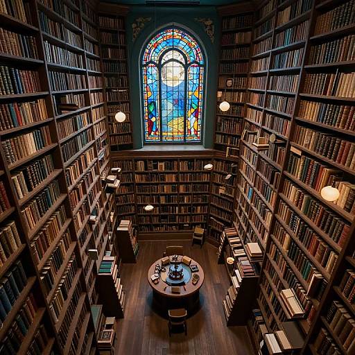 Surreal Dreamscape Library in Moonlight