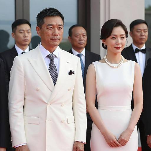 Elegant Couple in Formal Daytime Setting