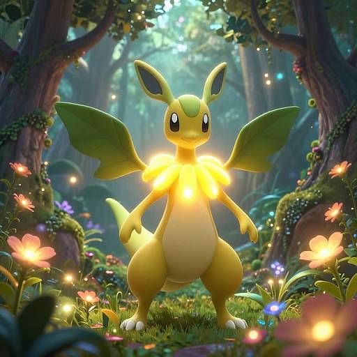 Majestic Meganium in Enchanted Garden