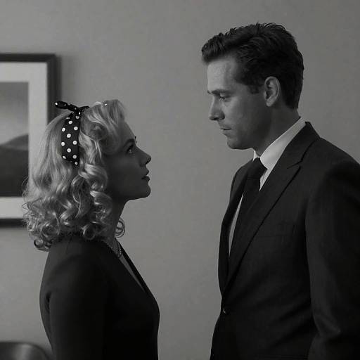 Intense Black-and-White Conversation Portrait