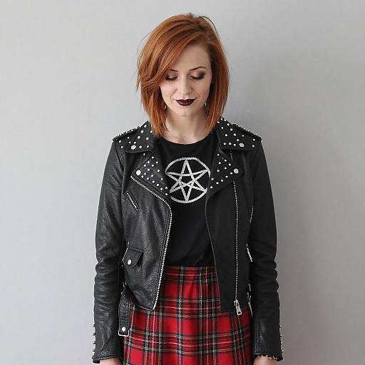 Edgy Woman with Leopard Print Sleeve