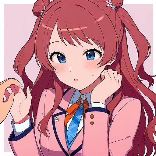 Illustration of Hanami saki, gakuen idolmaster in the style of Tyako 089