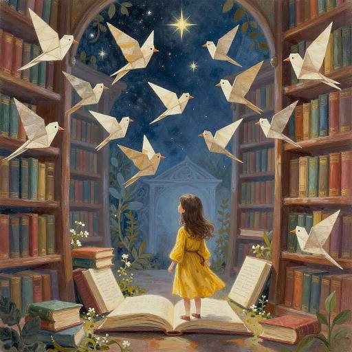 Gouache Storybook: Enchanted Origami Library