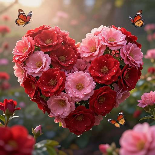 Heartshaped Vibrant Flower Garden