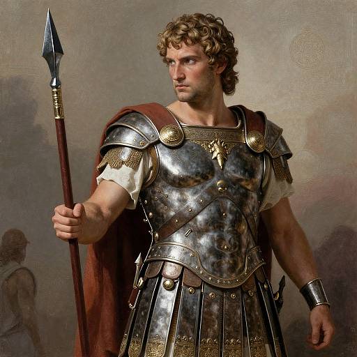 Detailed Classical Illustration of Aeneas