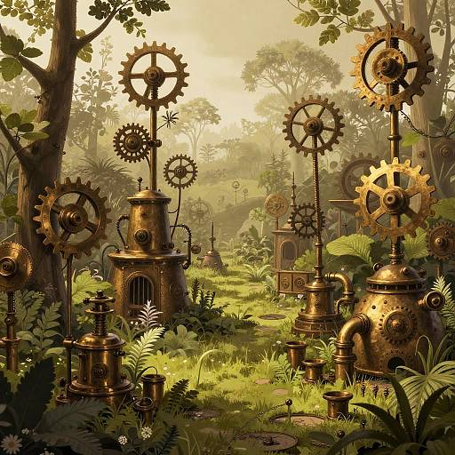 Whimsical Steampunk Garden Fantasy