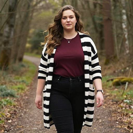 Plus-Size Woman in Woodland Adventure