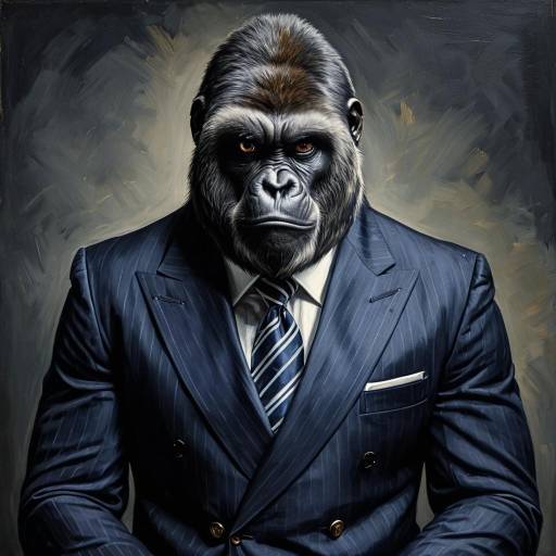 Silverback Gorilla in Navy Suit Silverback Gorilla in Navy Suit
