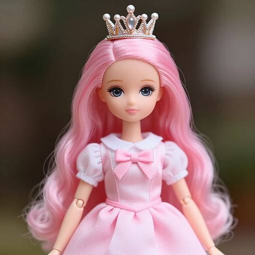 Pink-Haired Doll with Crown