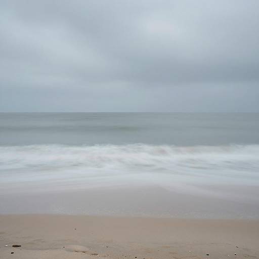 Tranquil Beach Scene with Long Exposure