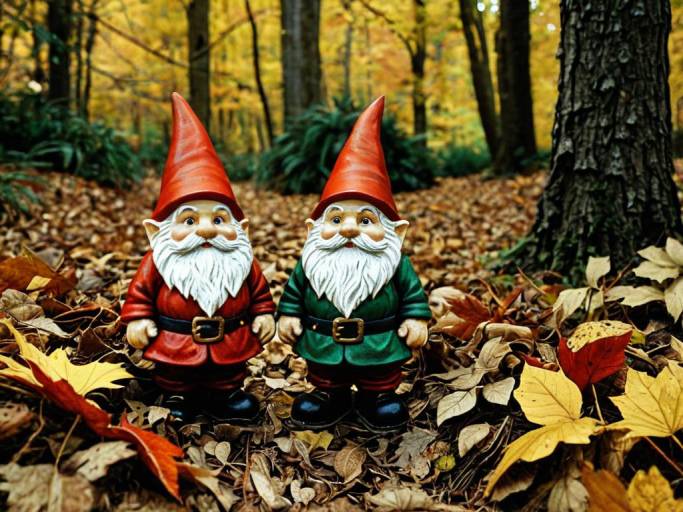 Charming Fall Gnome Forest Wallpaper