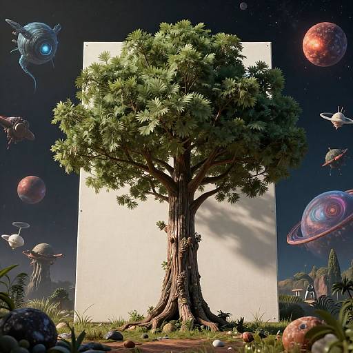 Cosmic Tree of Life Scene