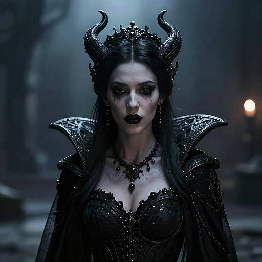 Cinematic Vampire Queen in Dark Atmosphere