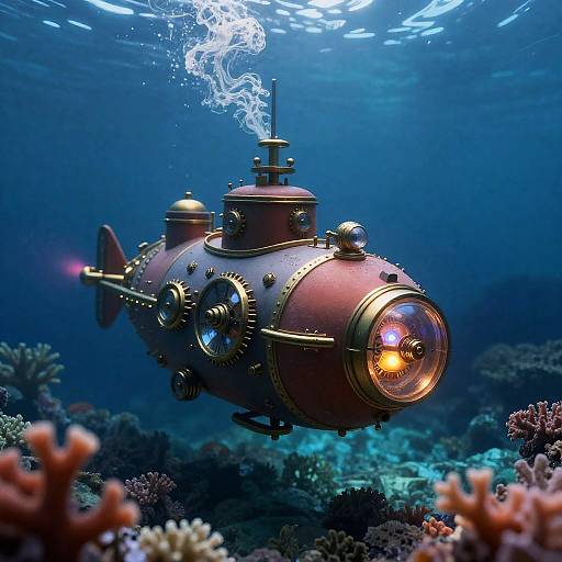 Jules Verne Clockwork Submarine Scene