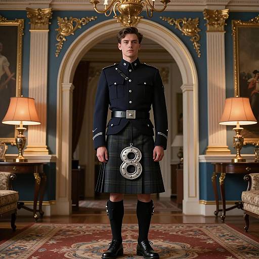 Elegant Young Man with Magic Eight Ball