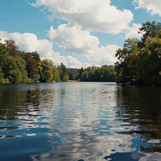 Surreal Lakeside Reflection Scene