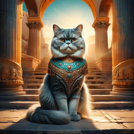 Regal Persian Cat Empress Portrait