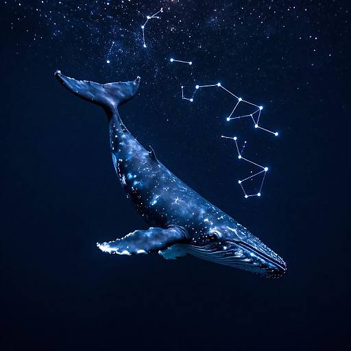 Celestial Whale in Cosmic Dance