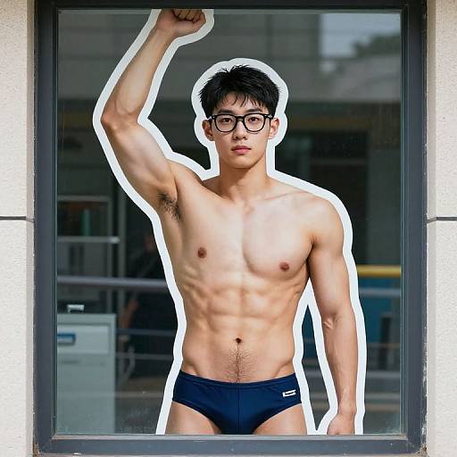 Young Korean Swimmer Street Portrait