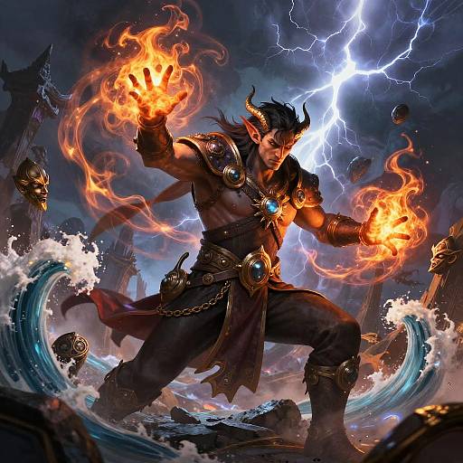 Elemental Genasi Cleric in Battle