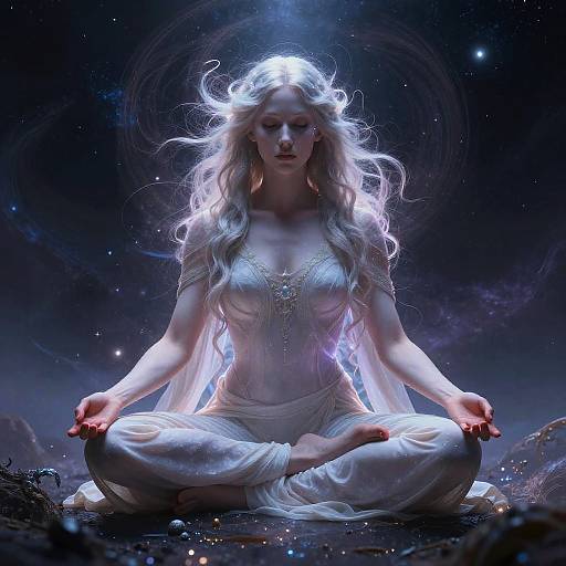 Ethereal Space Goddess Meditating