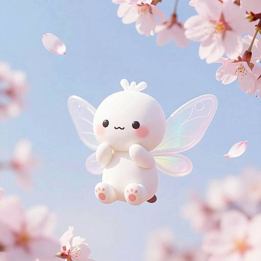 Kawaii Tiny Fairy Blushing in Nebula