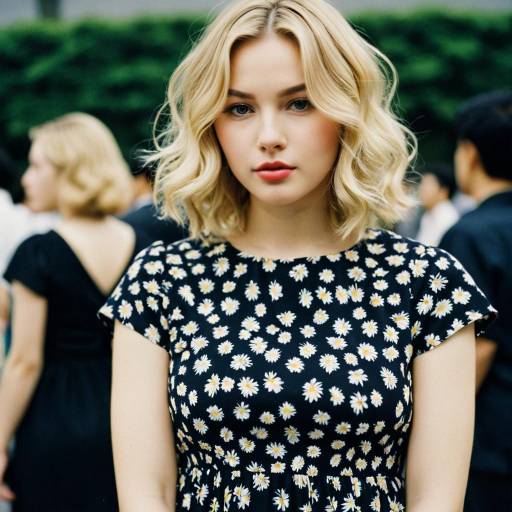 Blonde Woman in Floral Dress