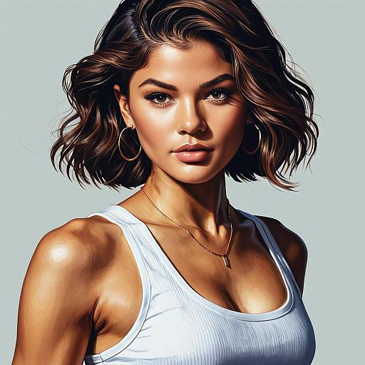 Zendaya Realistic Portrait Kuvshinov Style