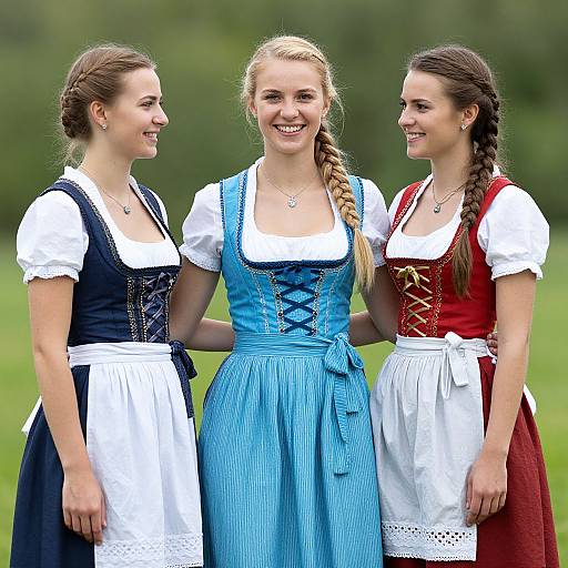 Bavarian Woman in Blue Dress