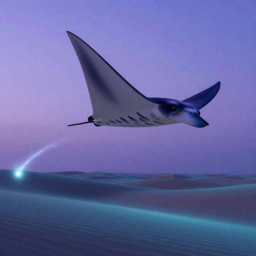 Celestial Manta Over Glass Dunes