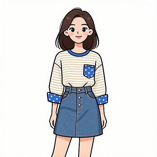 Smiling Woman in Stylish Casual Outfit