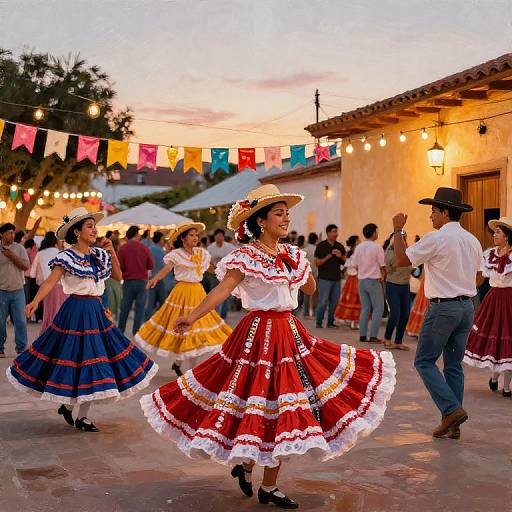 Festive Mexican Fiesta Dance Scene