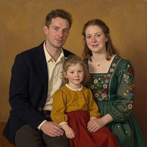 Folk Art Family Portrait