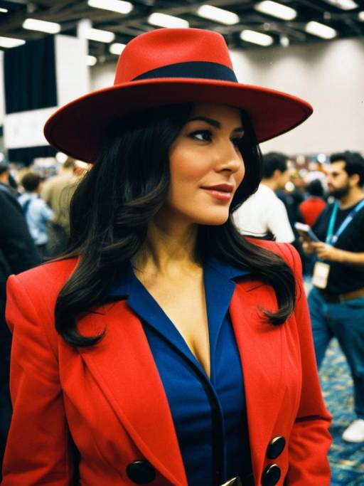 Woman in Carmen Sandiego Costume at Comic Convention