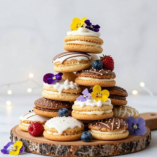 Whimsical Crumbl Cookie Tower Art
