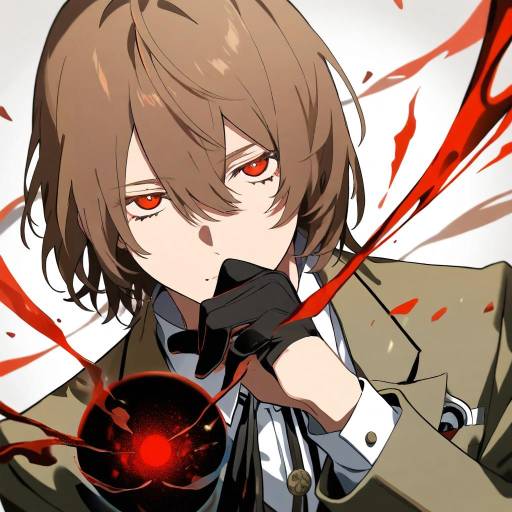 Illustration of Akechi gorou, persona in the style of Katsuobushi (eba games)