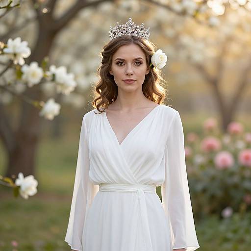 Graceful Woman in Serene Garden