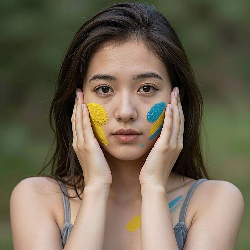 Vibrant Young Woman Covered in Colors