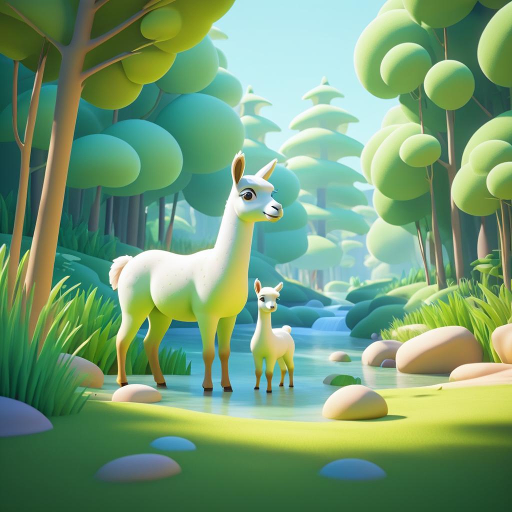 Heartwarming Pixar Animation with Llama and Cria