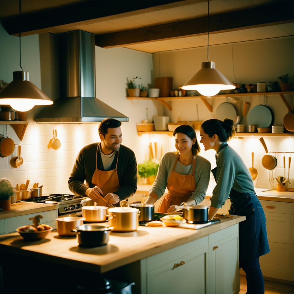 Cinematic Cooking Moments in Cozy Kitchen