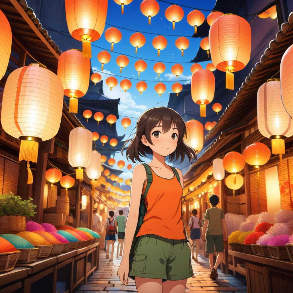 Adventurous Girl in Enchanting Bazaar