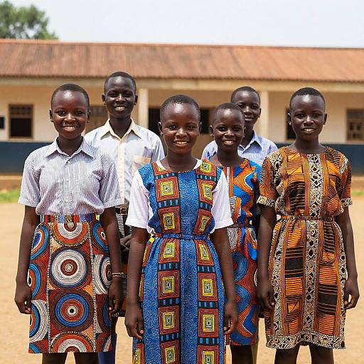 African School Uniforms with Bold Prints