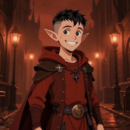 Hellish Gothic Elf Vampire Boy Portrait