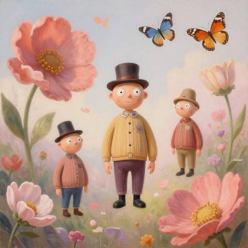 Surreal Dreamscape with Floating Freddies