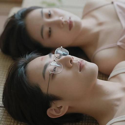 Couple lying together indoors