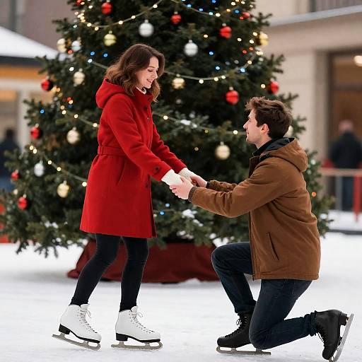Festive Ice Skating Christmas Moment