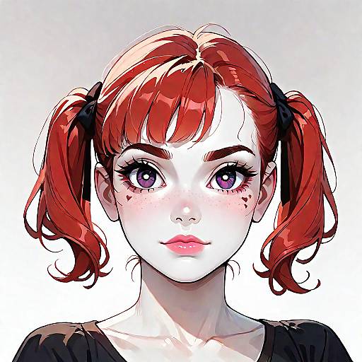 Arrogant Girl with Red Pigtails